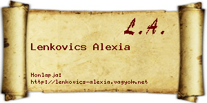 Lenkovics Alexia névjegykártya